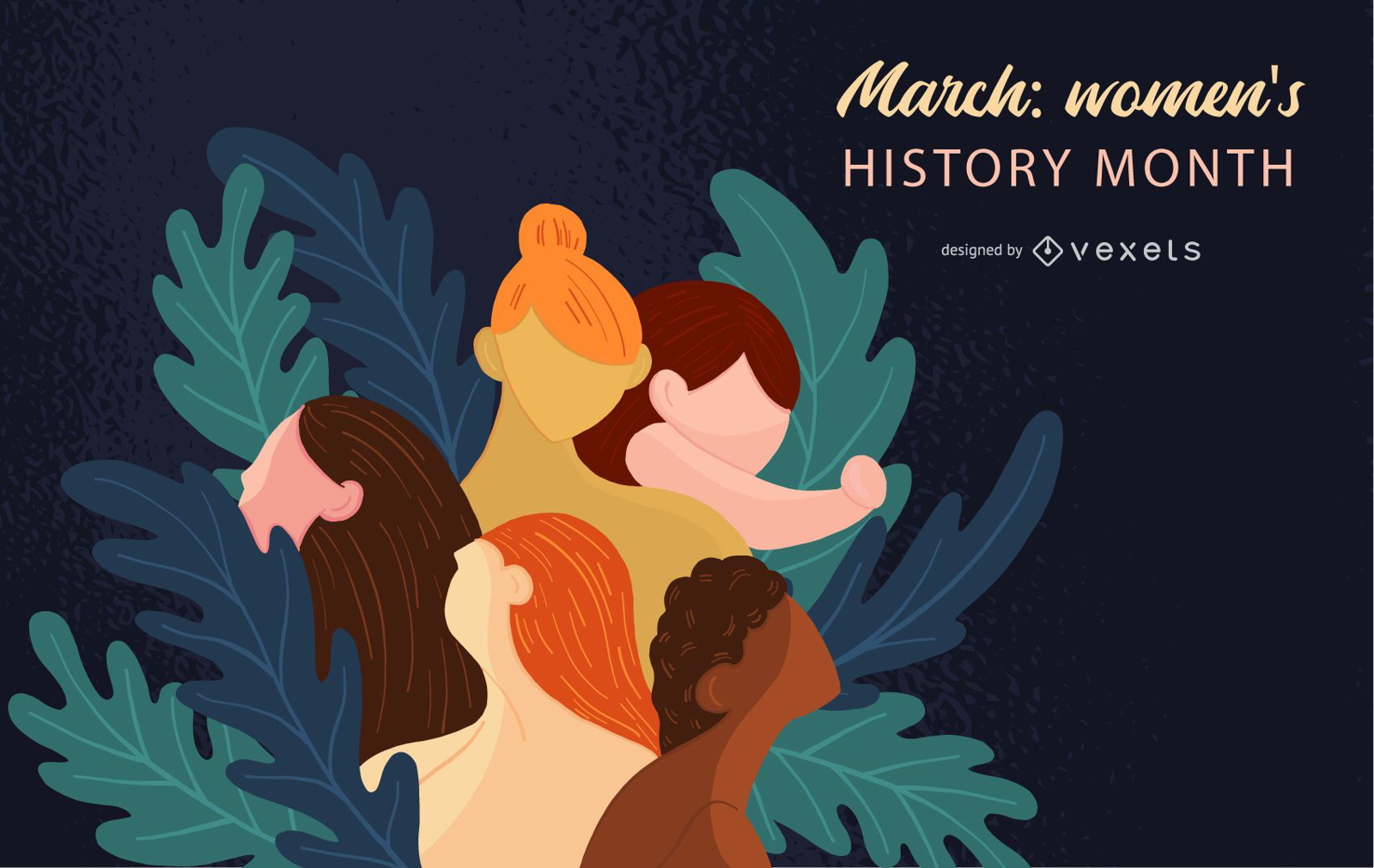 Ilustración del mes de la historia de la mujer
