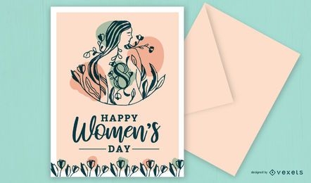 Feliz dia da mulher design de cartão