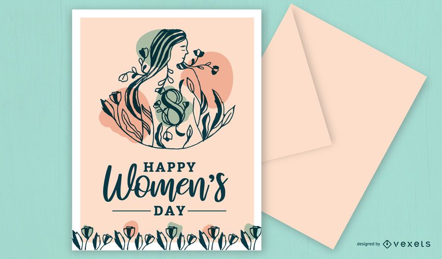 Diseño de tarjeta del día de la mujer feliz Diseño de tarjeta del día de la mujer feliz