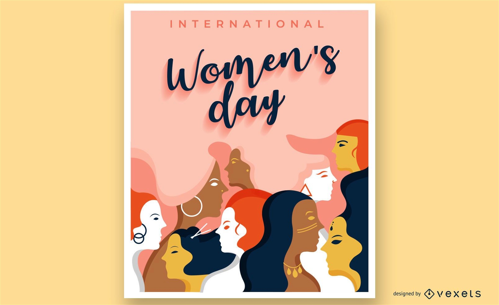 Diseño de carteles del día de la mujer