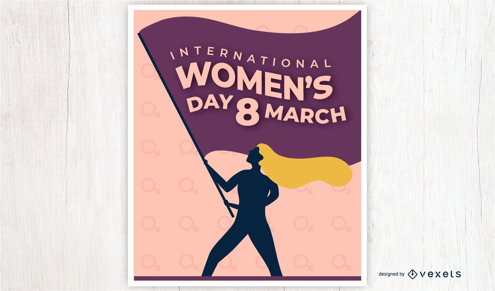 Flaggenplakat zum Internationalen Frauentag