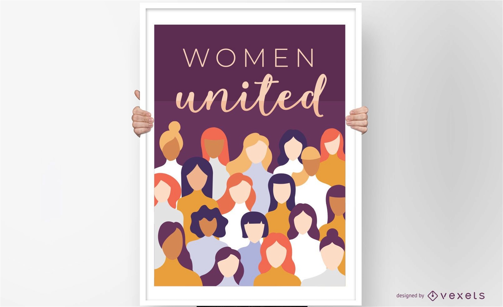 Diseño de carteles de mujeres unidas