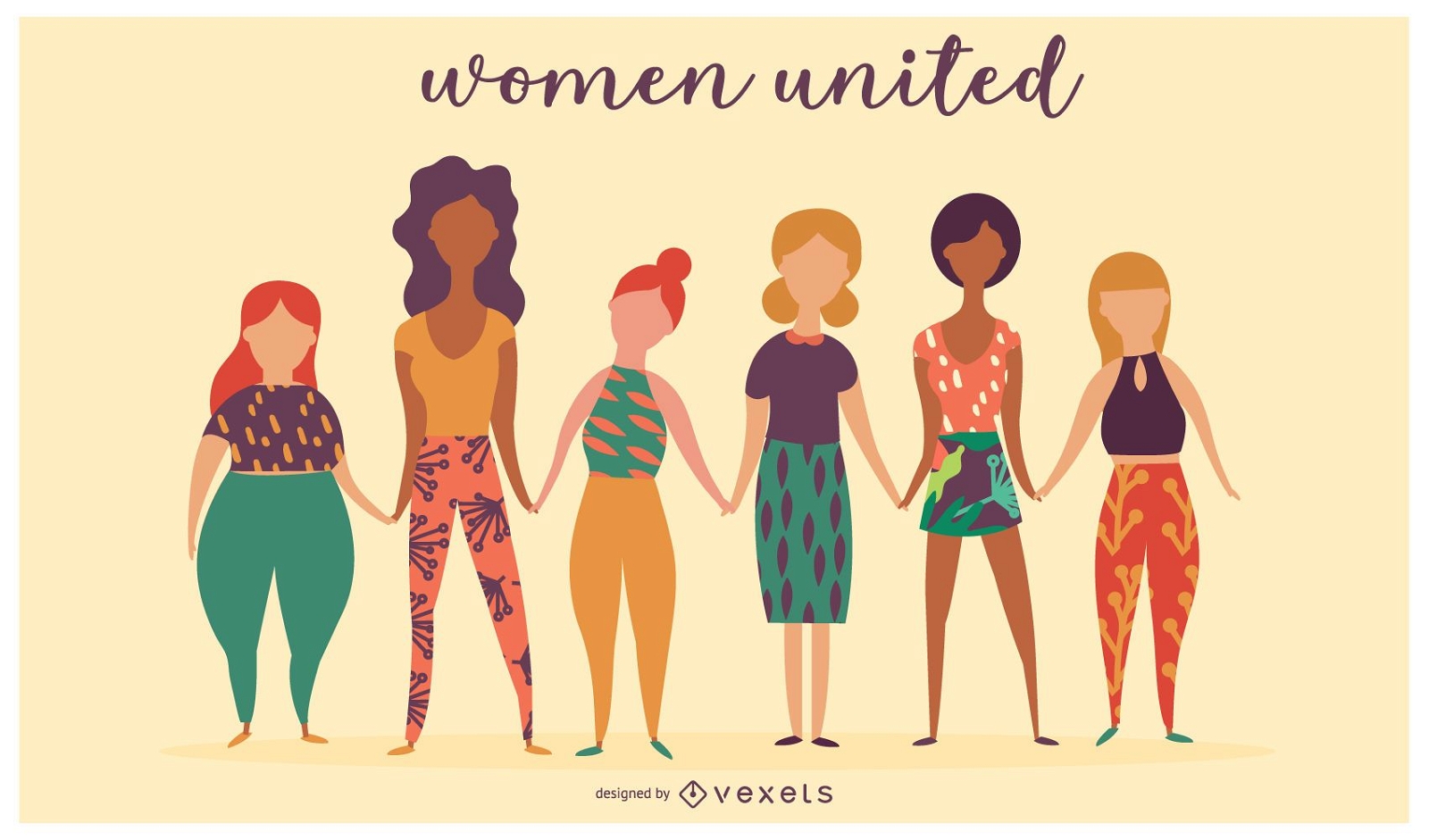 Diseño de ilustración de mujeres unidas