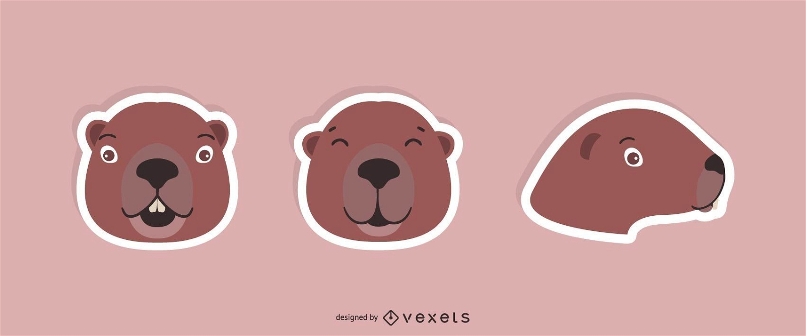 Beaver Sticker Set