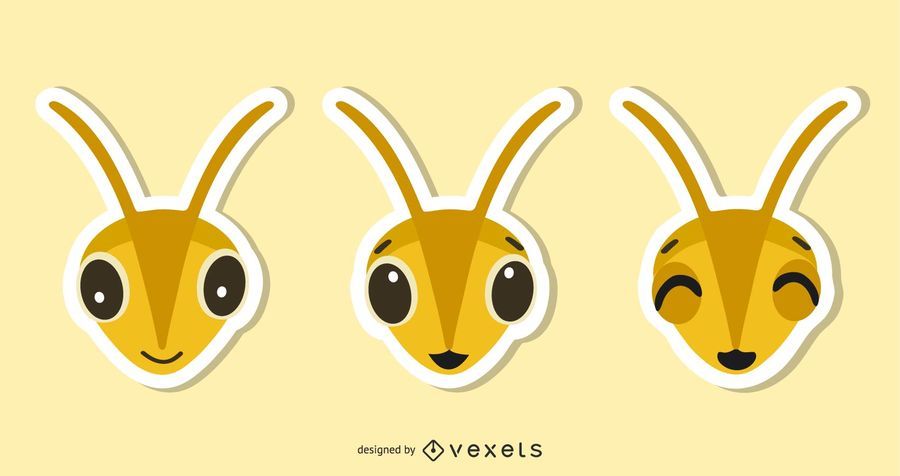Bee Sticker Illustration Set Bee Sticker Illustration Set