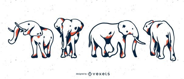 Elephant duotone set Elephant duotone set