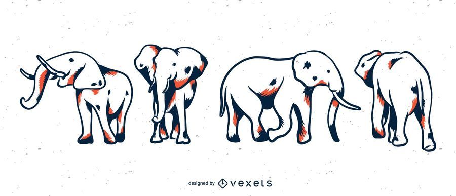 Elephant duotone set Elephant duotone set