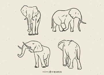 Set de linea de elefante Set de linea de elefante