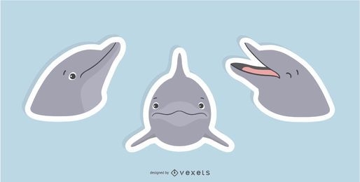 Conjunto de adesivos de golfinho