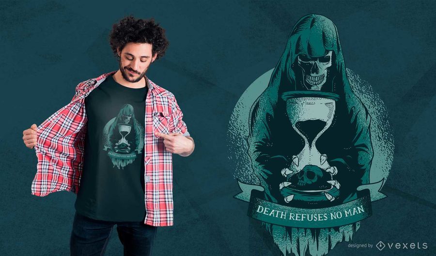 Grim reaper hourglass t-shirt design Grim reaper hourglass t-shirt design