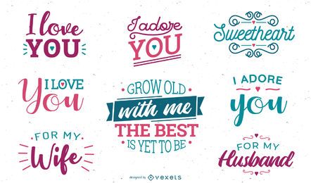 Conjunto de letras de aniversario de amor Conjunto de letras de aniversario de amor