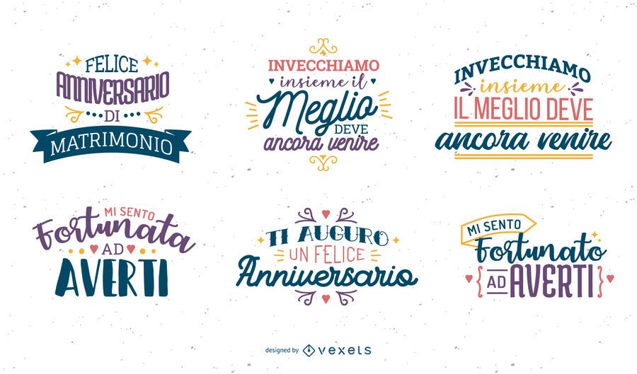 Conjunto italiano de letras de aniversário Conjunto italiano de letras de aniversário