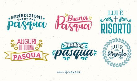 Conjunto de letras italianas de Pascua Conjunto de letras italianas de Pascua