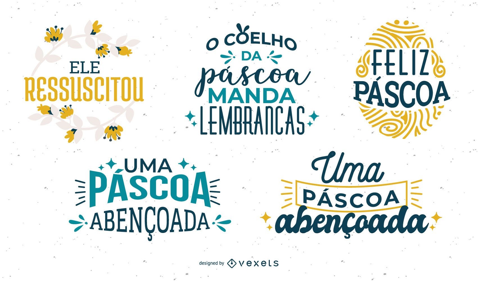 Easter lettering Portuguese set