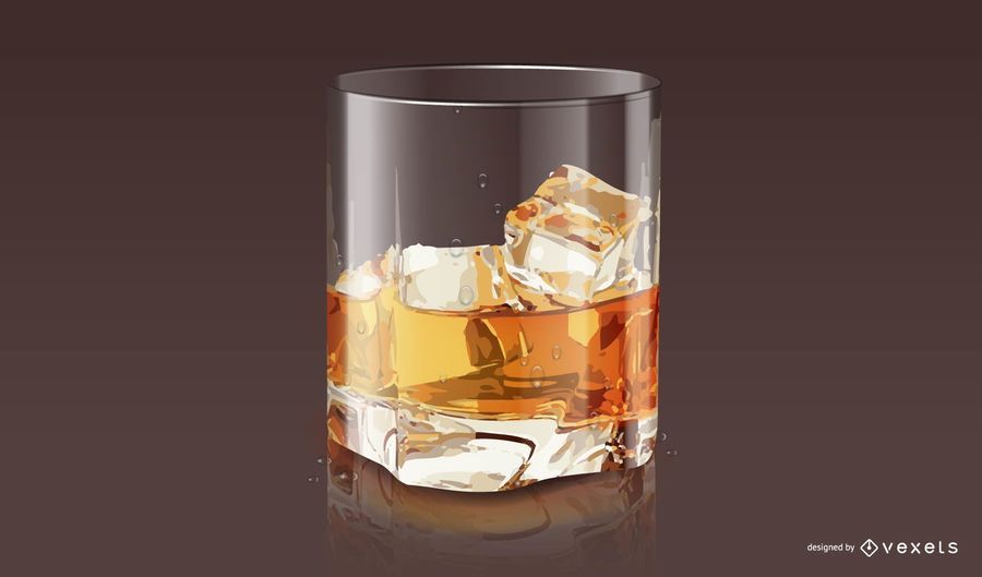 Realista diseño de vaso de whisky. Realista diseño de vaso de whisky.