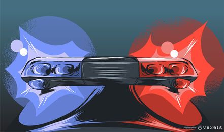 Projeto de ilustração de luzes de polícia Projeto de ilustração de luzes de polícia