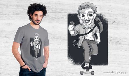 Hipster Skater T-Shirt Design Hipster Skater T-Shirt Design