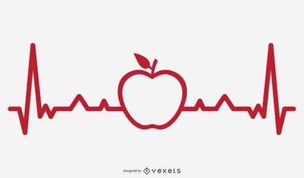 Ilustração da linha Apple Heartbeat