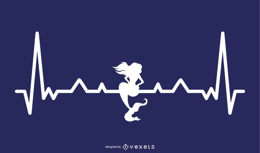 Mermaid Heartbeat Illustration Mermaid Heartbeat Illustration
