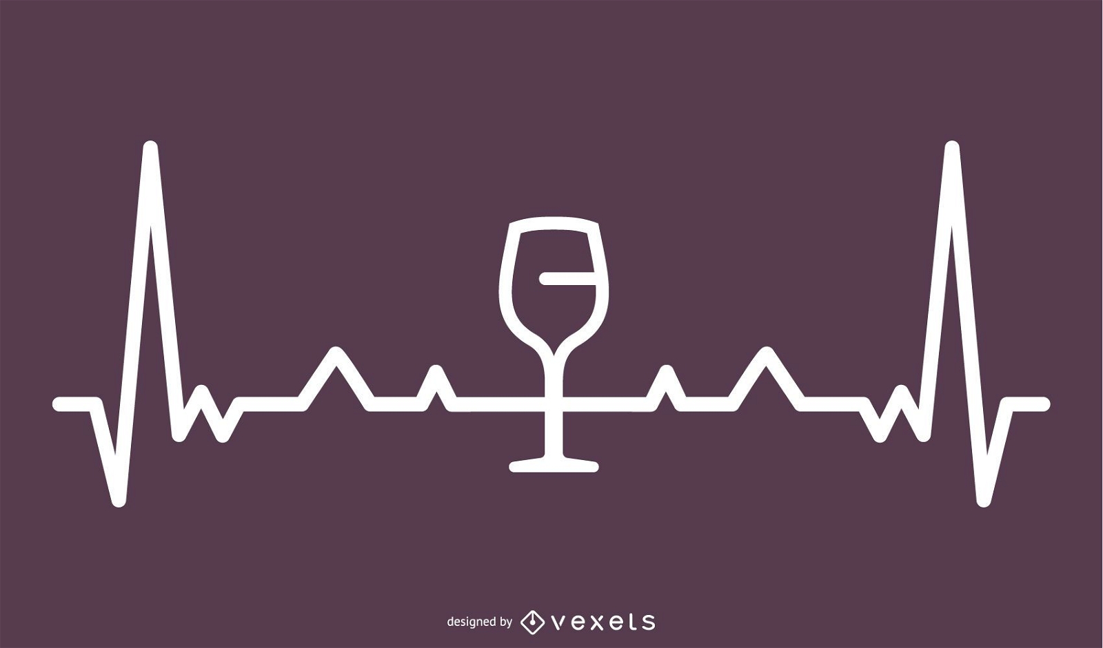 Wein Herzschlag Linie Illustration