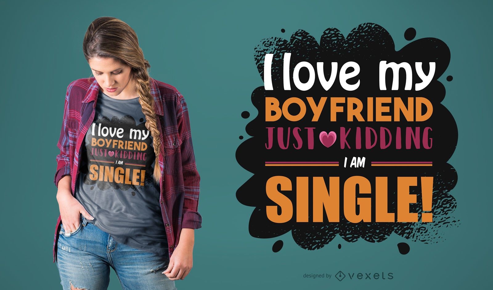 Design engraçado de camiseta para solteiros