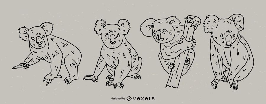 Koala Stroke Style Set Koala Stroke Style Set