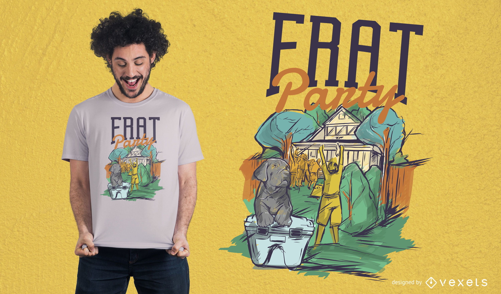 Design de camisetas para festas da Frat