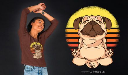 Design do t shirt do Pug da ioga Design do t-shirt do Pug da ioga