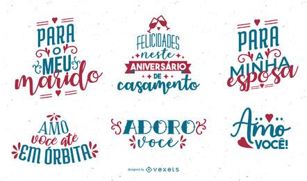 Portuguese Anniversary Lettering Set Portuguese Anniversary Lettering Set