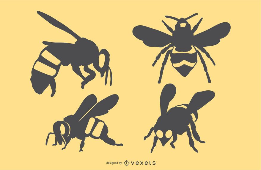Bee Silhouette Set Bee Silhouette Set