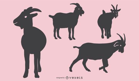 Goat Silhouette Design Set