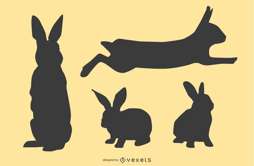 Rabbit Silhouette Set Rabbit Silhouette Set