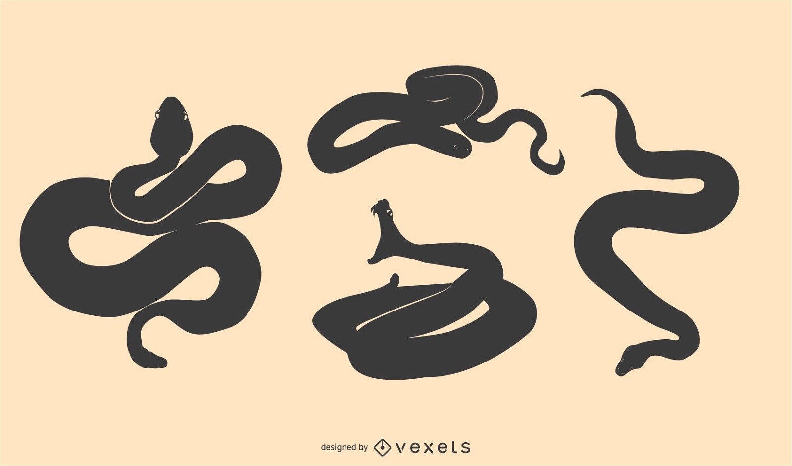 Conjunto de silueta de serpiente