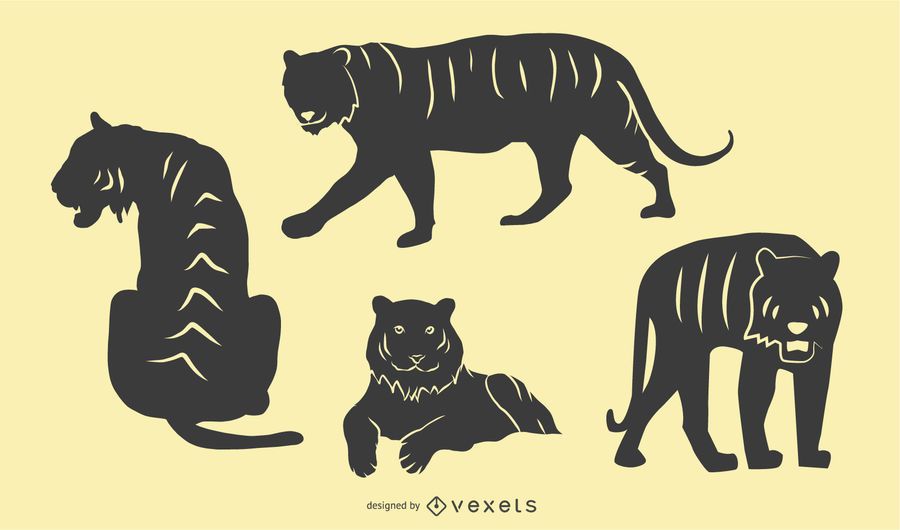 Tiger Silhouette Set Tiger Silhouette Set