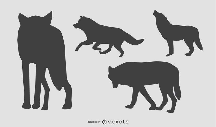 Wolf Silhouette Set Wolf Silhouette Set