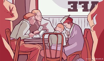 Coffee Shop Illustration Design Coffee Shop Illustration Design