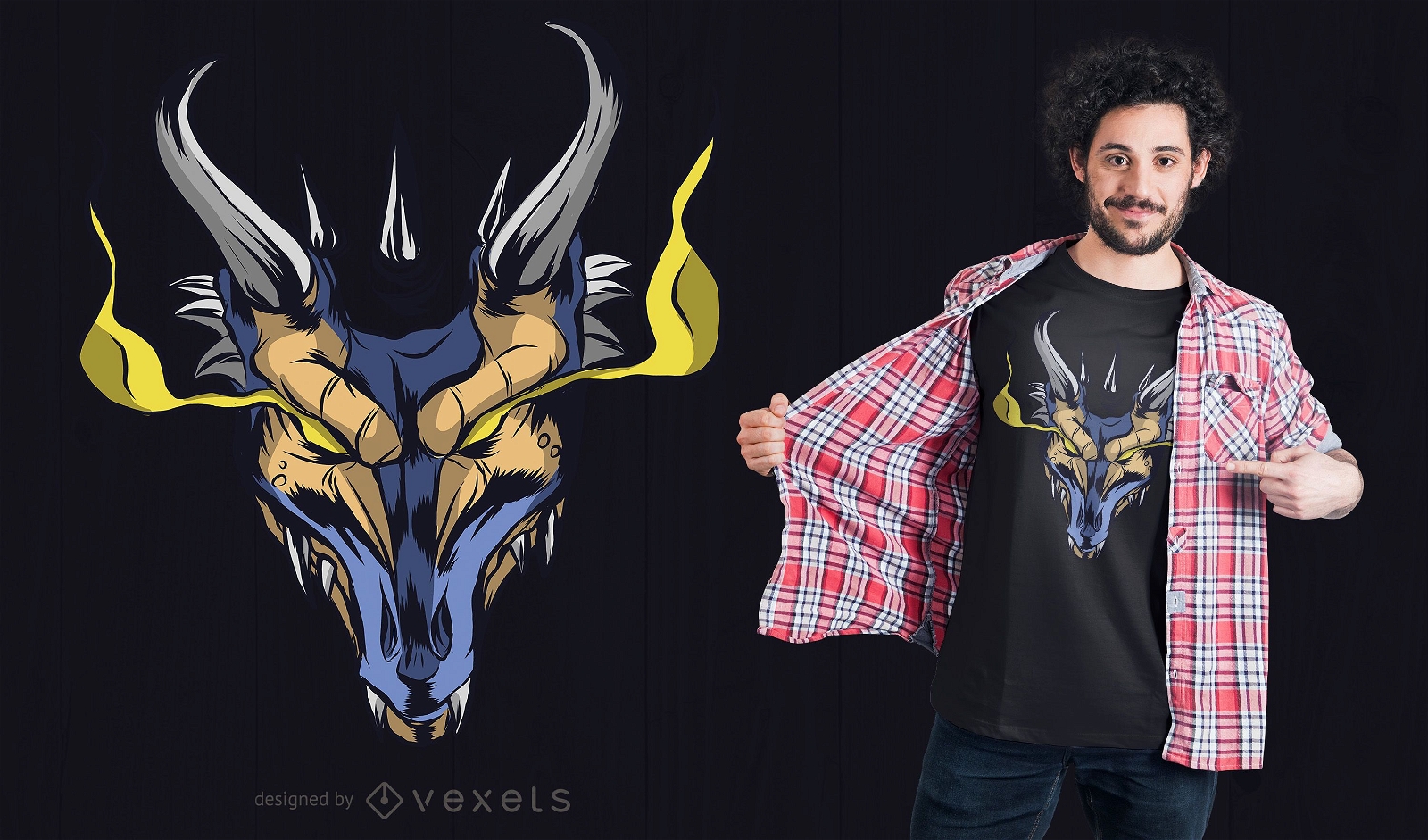 Design poderoso da camiseta do dragão