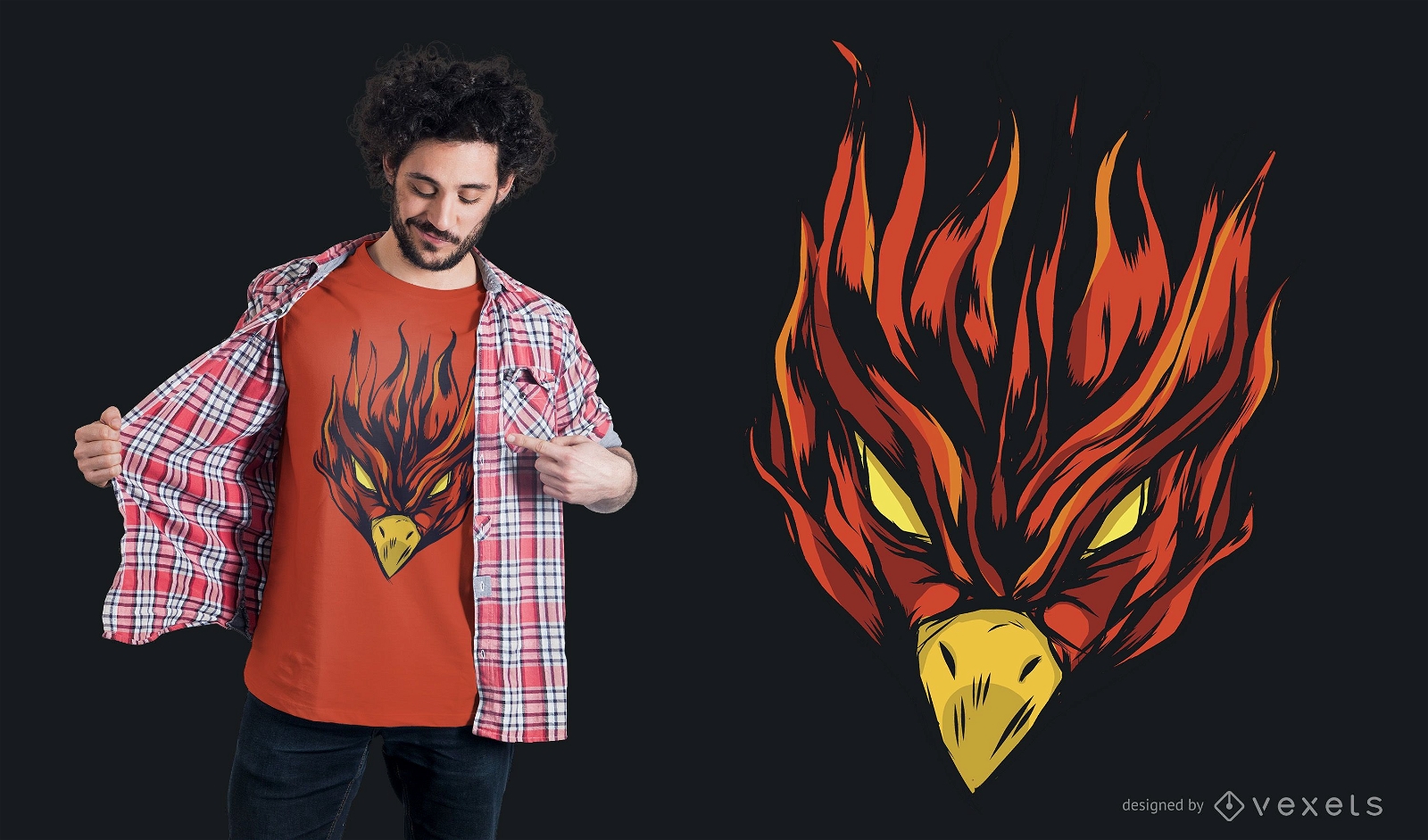 Design de camiseta forte Burning Phoenix