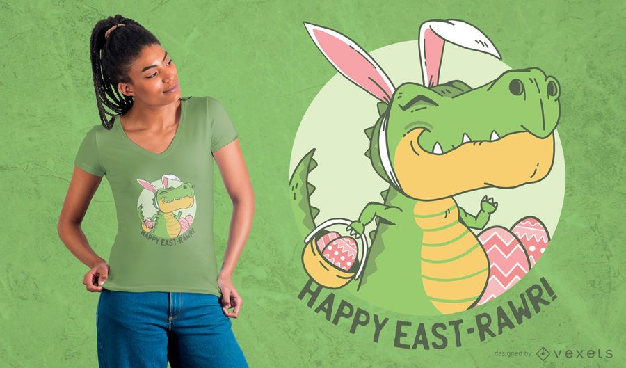 Projeto do t-shirt do dinossauro de Easter Projeto do t-shirt do dinossauro de Easter