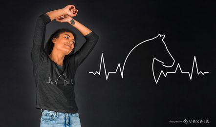 Horse Heartbeat T-Shirt Design Horse Heartbeat T-Shirt Design