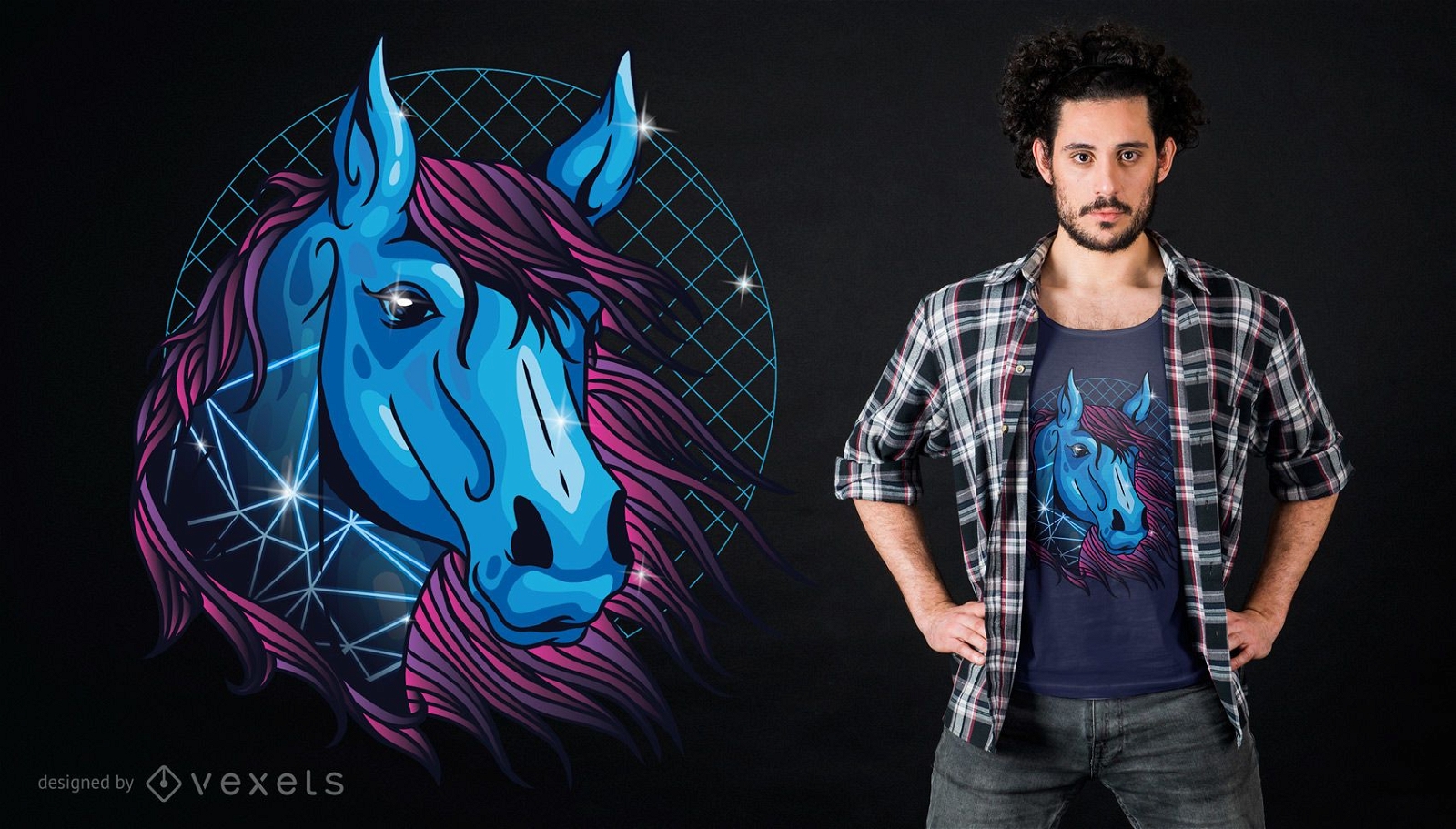 Design de camiseta Neon Horse