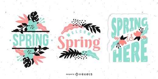Spring Lettering Floral Set Spring Lettering Floral Set