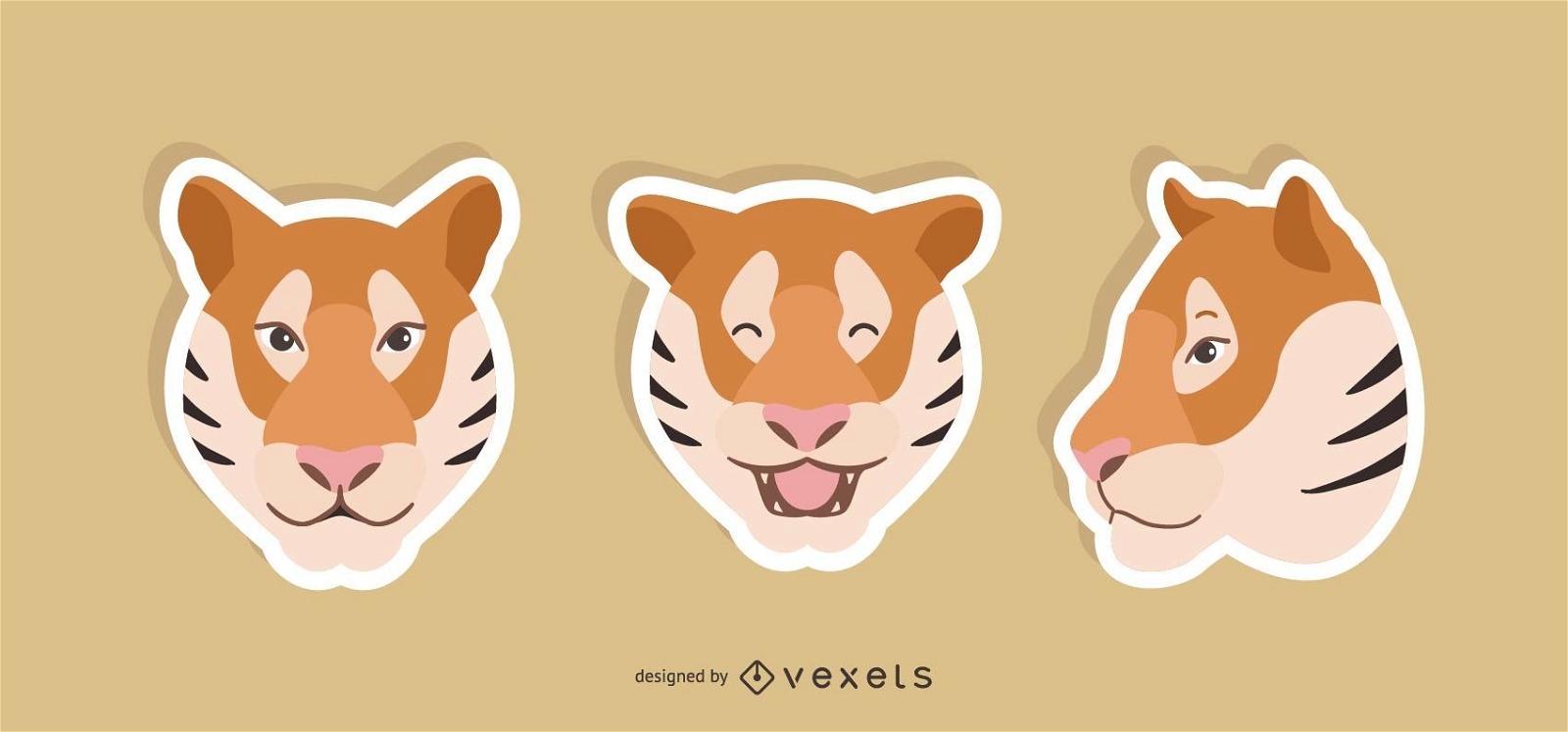 Tiger Sticker Set