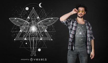 Diseño geométrico de la camiseta del viaje astral Diseño geométrico de la camiseta del viaje astral