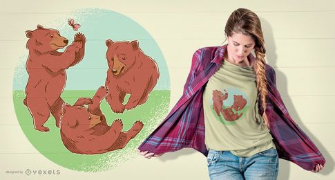 Jugando a los osos cachorros camiseta de diseño Jugando a los osos cachorros camiseta de diseño