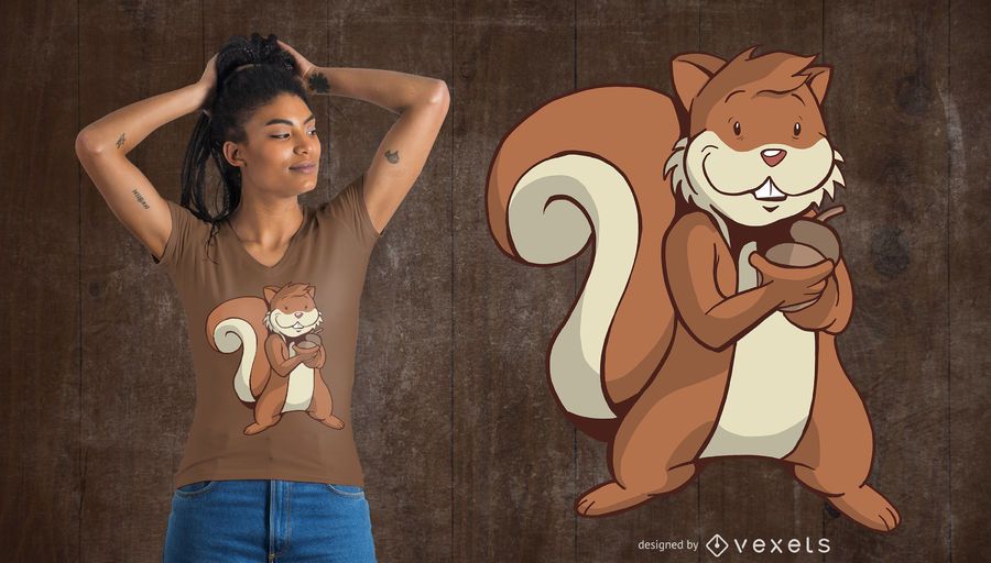 Cute Squirrel T-Shirt Design Cute Squirrel T-Shirt Design