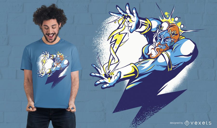 Diseño de camiseta de dibujos animados de Zeus Diseño de camiseta de dibujos animados de Zeus