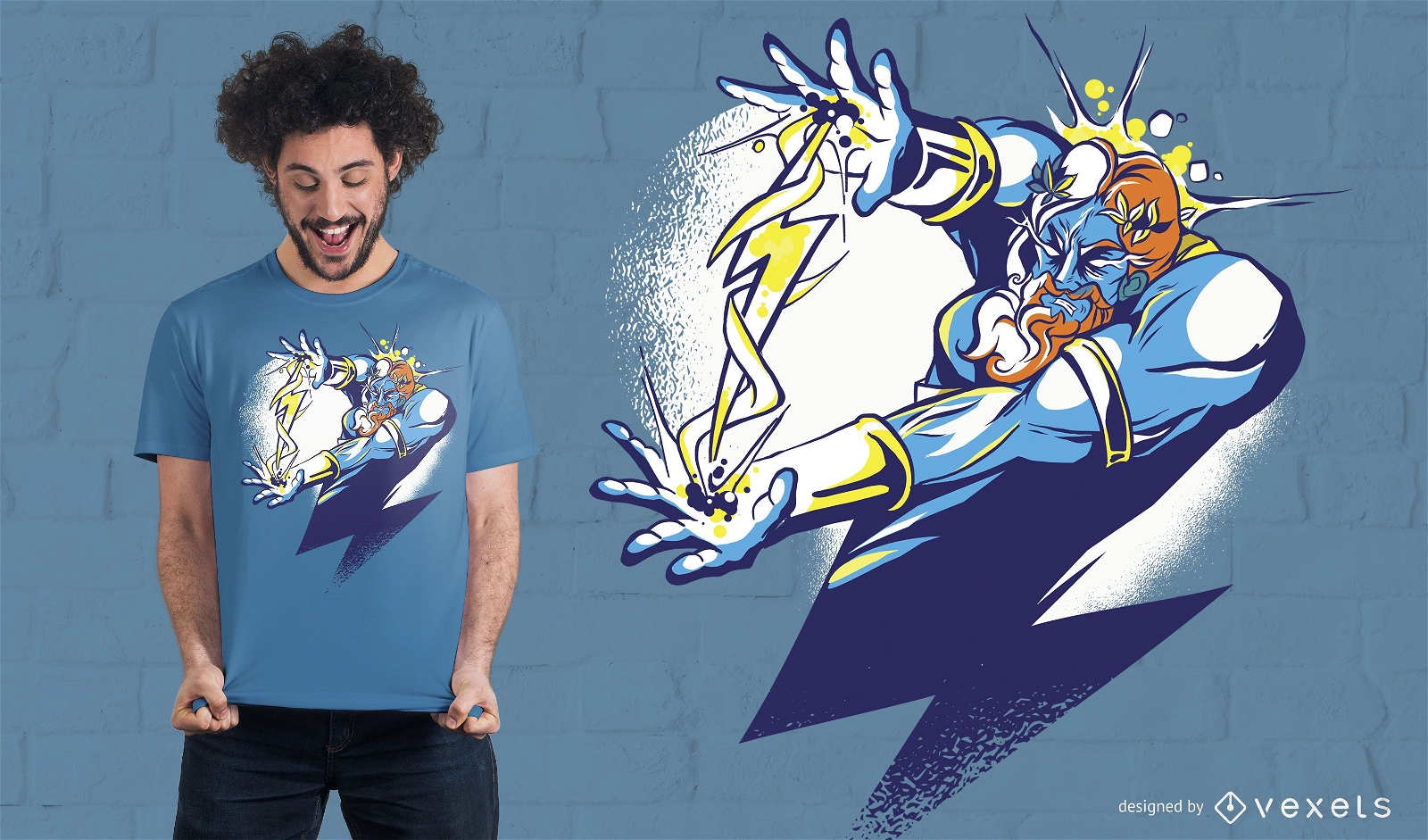 Design de camiseta de desenho animado Zeus
