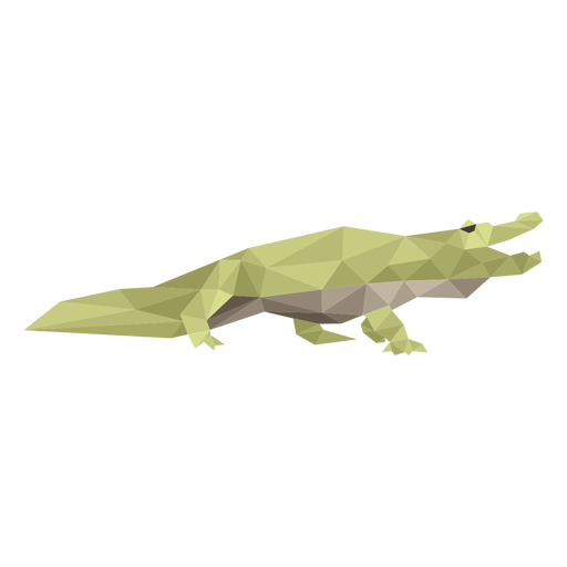 Alligator Seitenansicht Low Poly PNG-Design