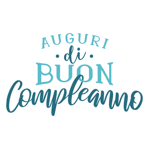 Letras de Auguri di buon compleanno Diseño PNG